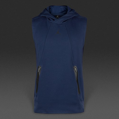 Air Jordan Lite Fleece Sleeveless Hoodie Midnight Navy / Black for Men
